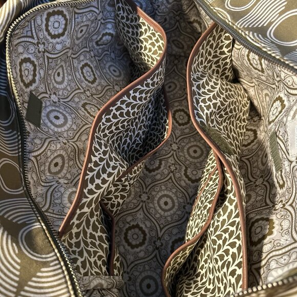 Amy Butler for Kalencom L Duffel Tote Bag Sun Moon Olive Green Zip Travel Duffle - Picture 8 of 10